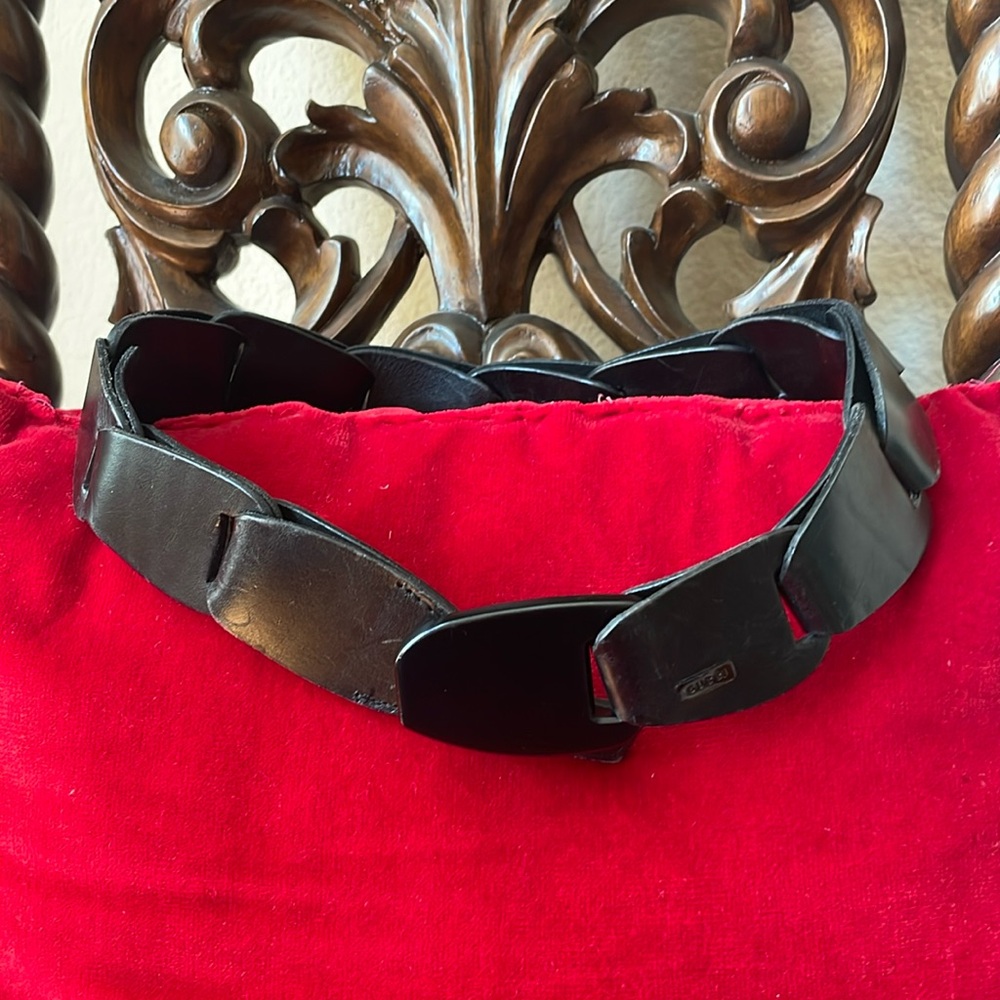 Beautiful Gucci dark brown leather belts